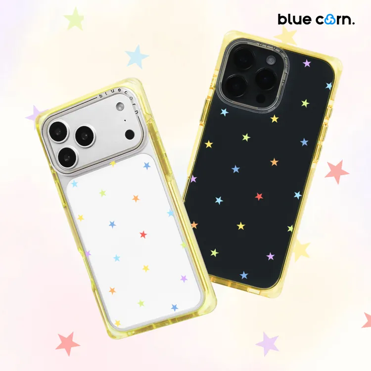 蓝色苞米彩虹星空 黄色奶方适用于苹果iPhone17/16/Pro/Max手机壳