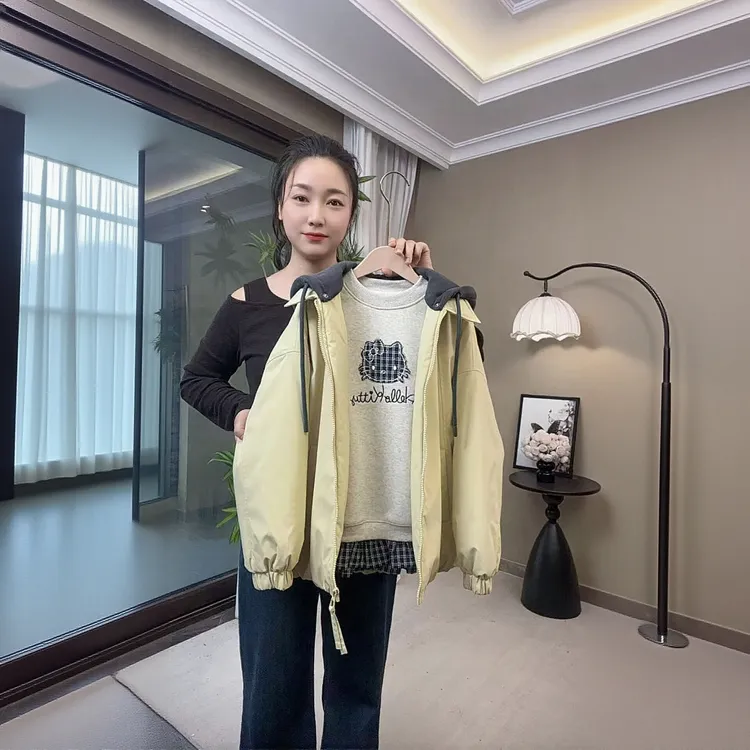 【秋冬必备】儿童夹棉外套男女童中大童2025新款秋装可拆卸连帽外套