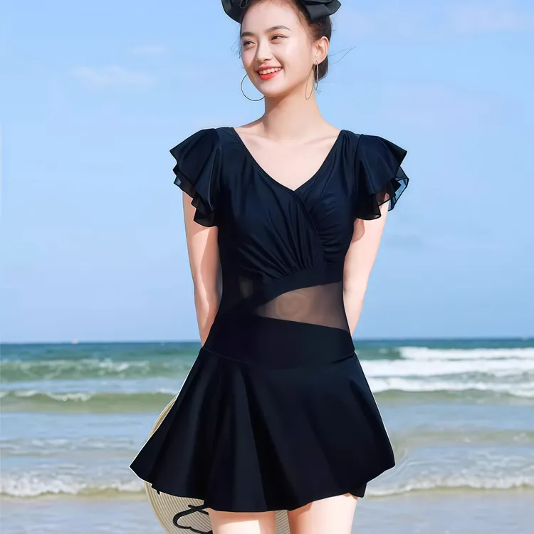 泳衣女款2025新款爆款成人微胖遮肚显瘦高级感大码连体温泉游泳装