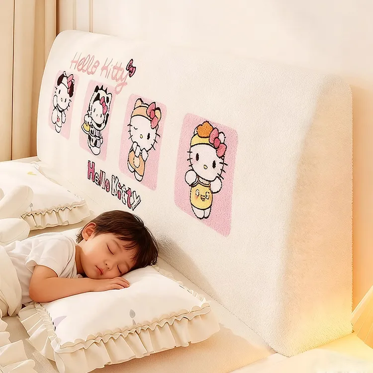 2026新款毛绒全包床头套罩冬季弹力防尘罩通用木床头靠背套可拆洗