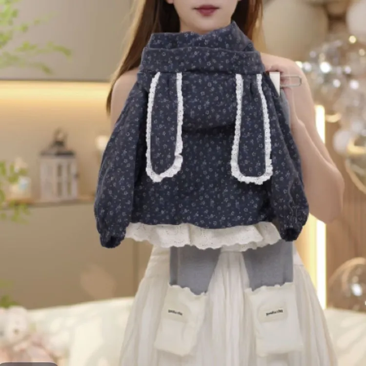 女童秋季外套2025新款韩系穿搭女宝洋气百搭碎花可爱森系连帽上衣