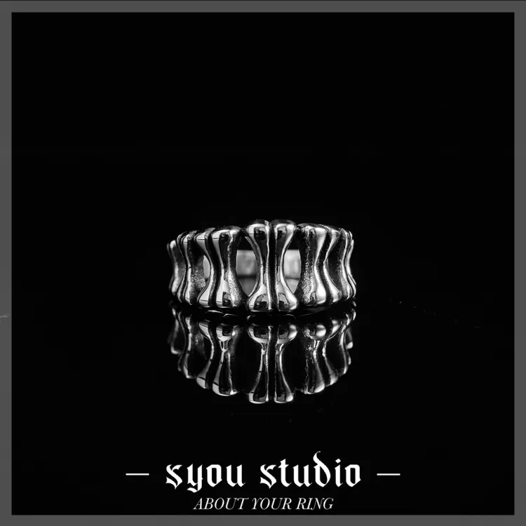 钛钢戒指 骨结戒指不掉色哥特风小饰品轻奢小众高级感尾戒男女