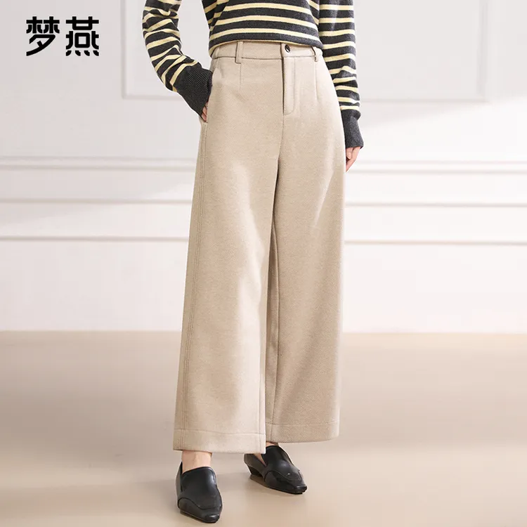 梦燕秋冬女款时尚百搭气质宽松休闲舒适加厚保暖阔腿裤CD06B5012