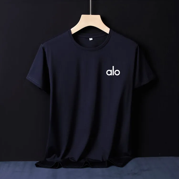 alo男士速干莫代尔T恤冰丝夏季休闲百搭圆领加肥加大码短袖上衣