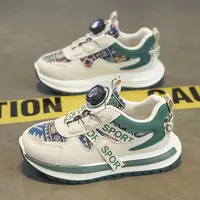 秋冬休闲旋转扣运动鞋厚底百搭男女童鞋中大童潮鞋四季LL52