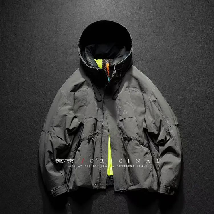 【BUFAN潮品】2025冬季新款拉链连帽工装多口袋羽绒服男女同款