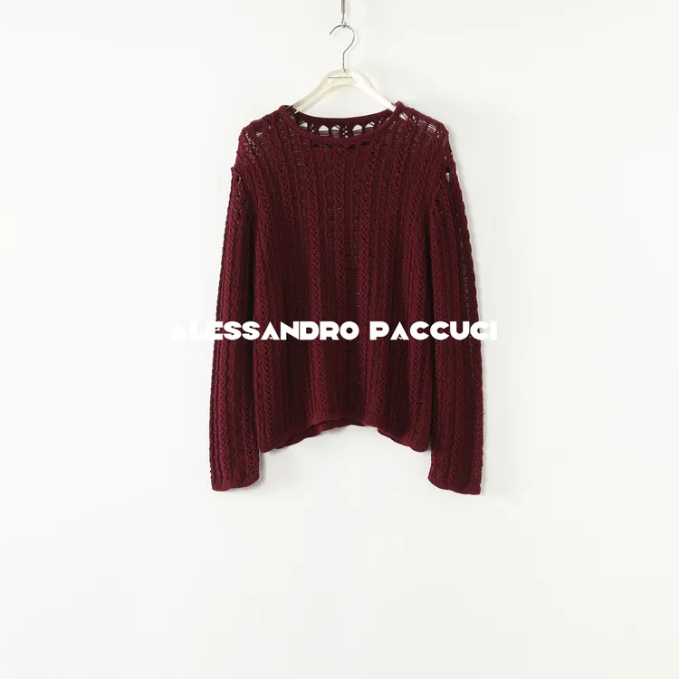 AP洛哥51064ST【虚篇】100棉圆领镂空编织时尚百搭休闲长袖套头衫