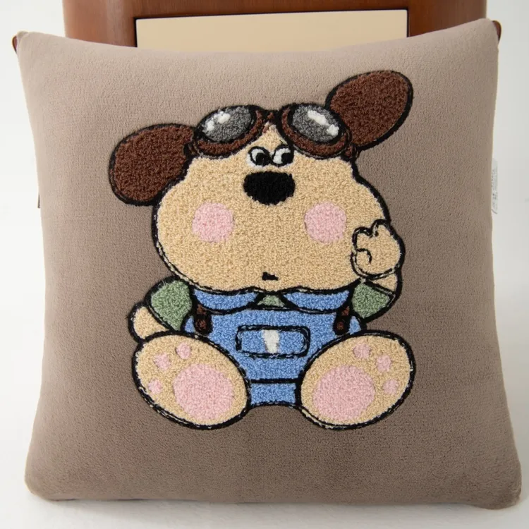 【大脸狗加绒加】多功能二合一两用折叠抱枕被抱枕被子加绒加厚两用