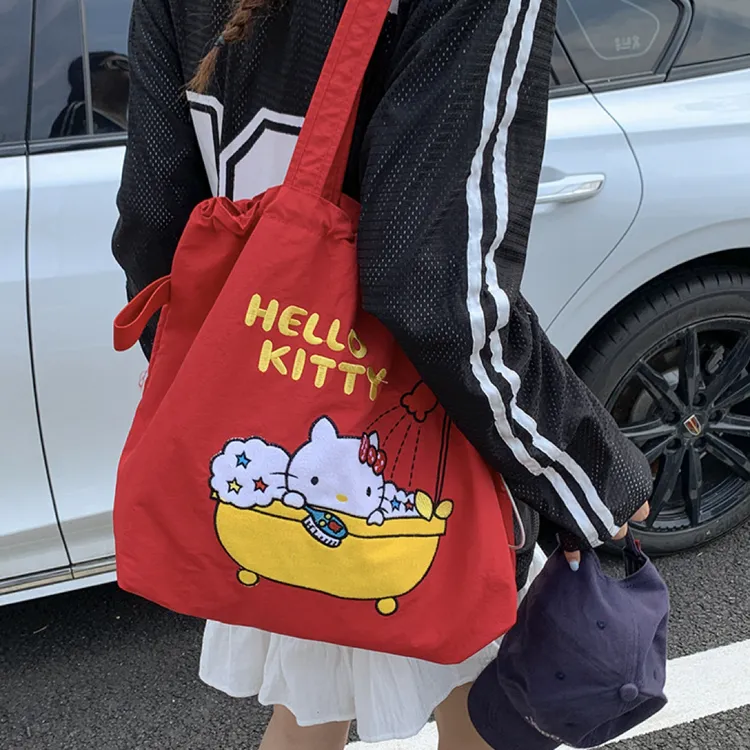 ins可爱KT元气包包少女感卡通女生单肩包大容量学院风托特包