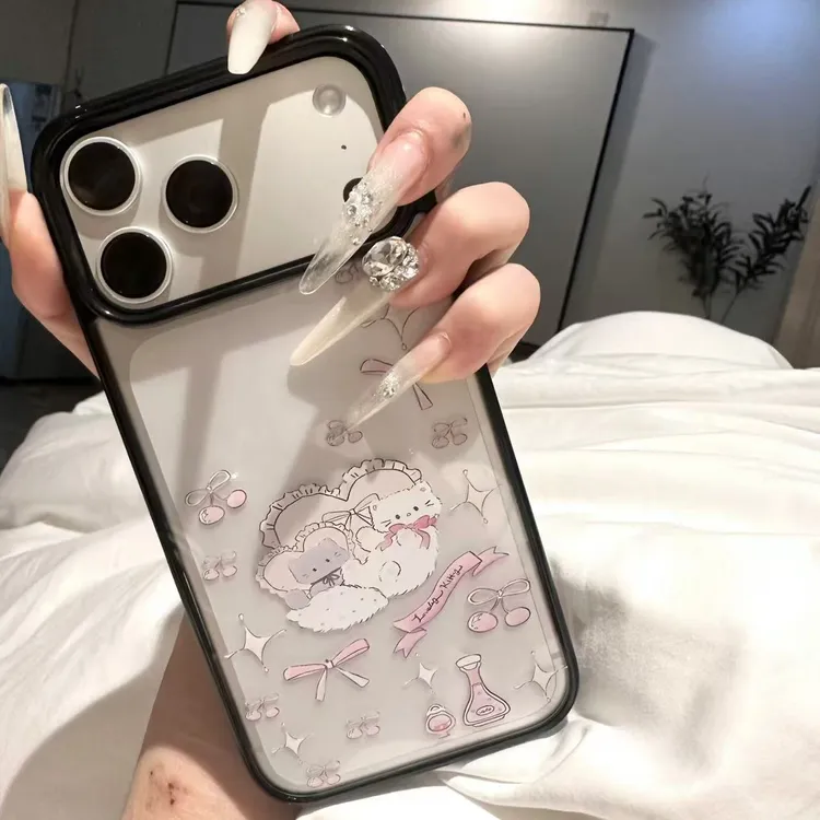 爱心小猫适用苹果17手机壳13/14ProMax卡通iPhone16/INS风17P