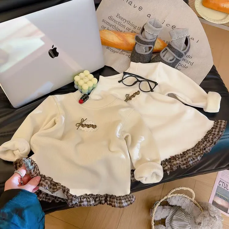 【慕斯暖绒】加绒加厚一体绒可外穿百搭洋气长袖可爱风半高领