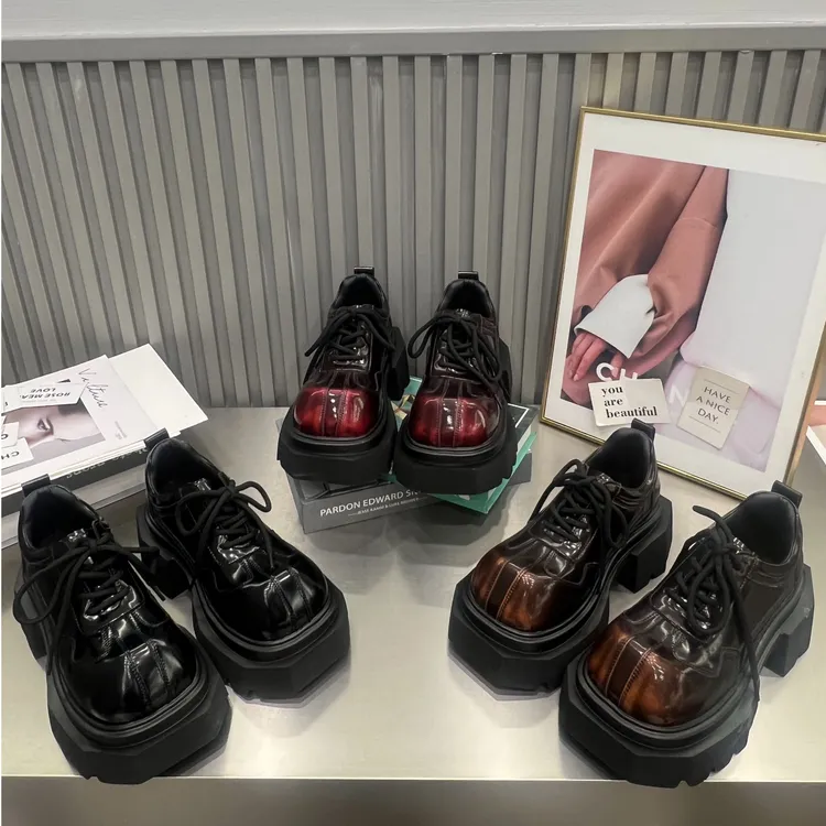 7公分欧货乐福鞋擦色单里圆头爆款厚底时尚潮流百搭舒适显小女鞋