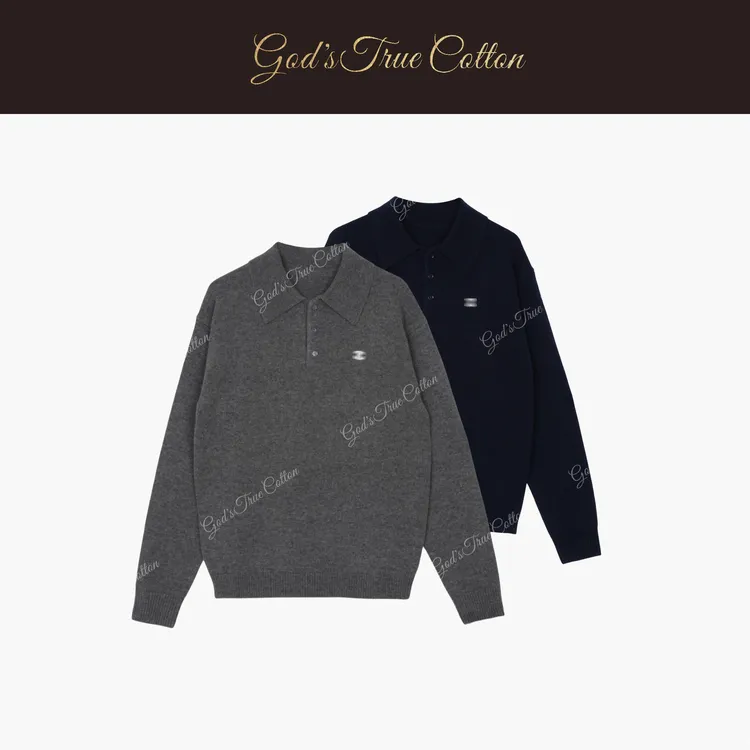 God's True Cotton丨 100 羊毛 POLO衫长袖上衣CN0021