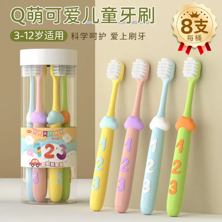 高档桶装卡通可爱儿童牙刷软毛3-6-8-12岁儿童专用男童女童乳牙刷