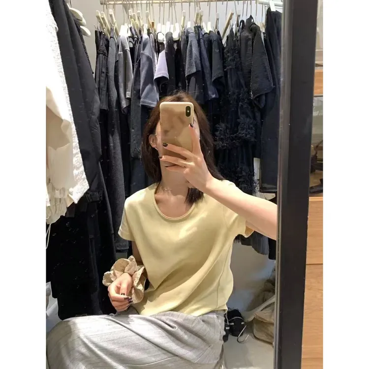 【小巧定制】XQ2417夏季新款显瘦百搭韩系莱斯尔天丝T