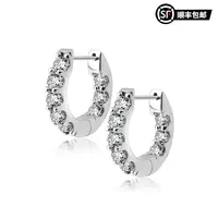 WIC八钻S925银直针莫桑钻两面镶高定耳环ES182