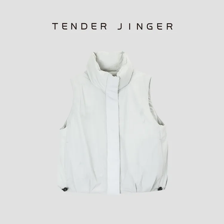 Tender Jinger立领花苞褶皱底羽绒马甲背心T54MEL41440
