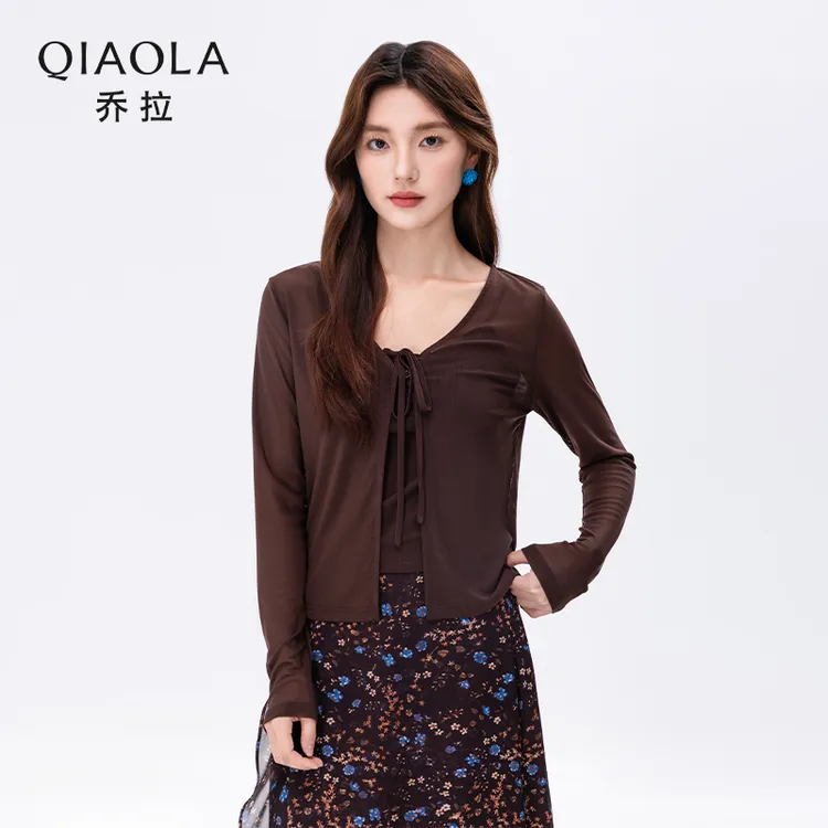 QIAOLA/乔拉【洛神花信】夏季新款上衣吊带碎花半裙时尚套装预售