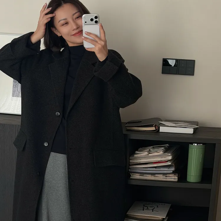 XIYE&W【雾调氛围感】慵懒长款羊羔毛外套