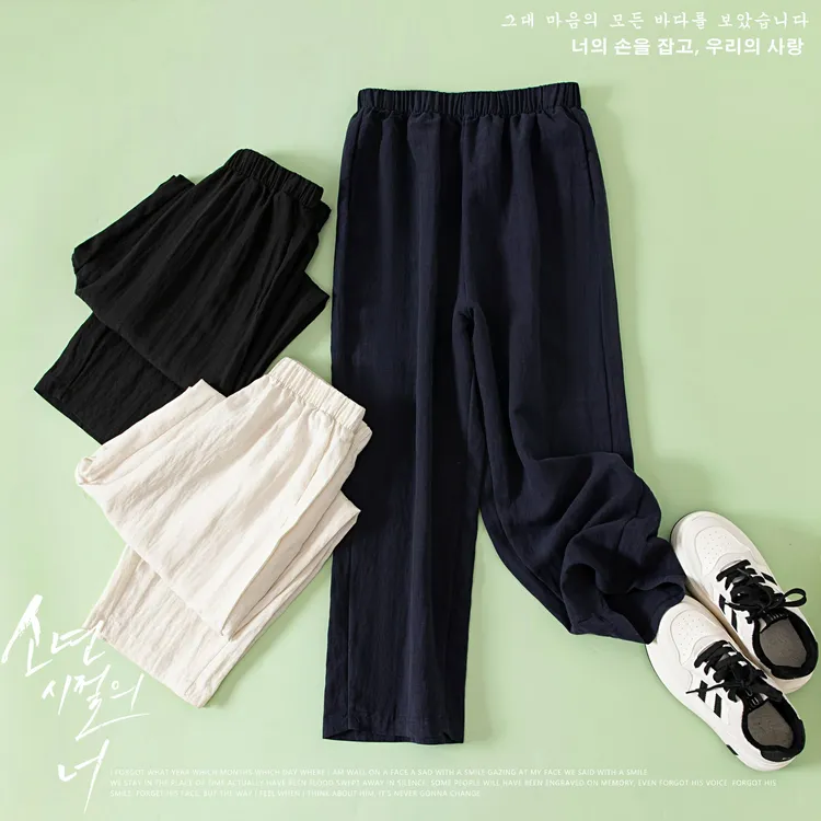 B 门店37&9！蓝气球休闲裤」莱赛尔天丝亚麻/呼吸感透气裤子C21427