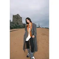 JCCC影子【琥珀/枫竺】咖色羊毛可拆卸双层翻领长款单面呢JE5BSD10