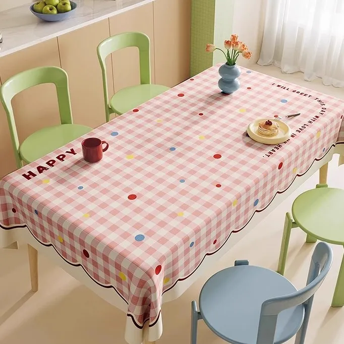 多巴胺长方形餐桌桌布防油防水又防烫2025年新款餐桌垫客厅茶几布