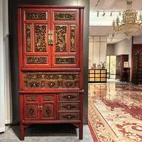 老上海古董孤品实木雕花高柜置物柜客厅玄关储物柜边柜展示柜