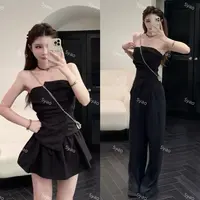 思瑶【错位灵感】不规则收腰抹胸背心搭风衣半裙坎肩针织外套#1154