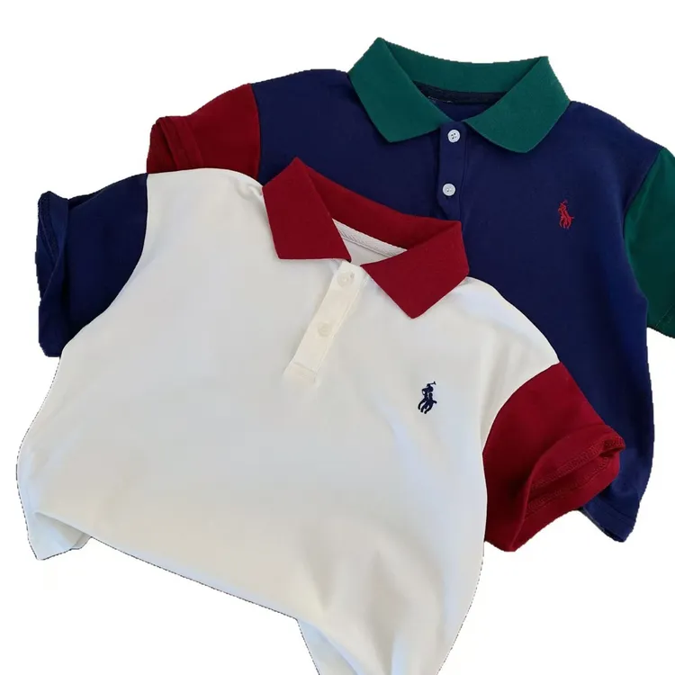 儿童POLO衫2025布加糖夏季新品男女童刺绣短袖