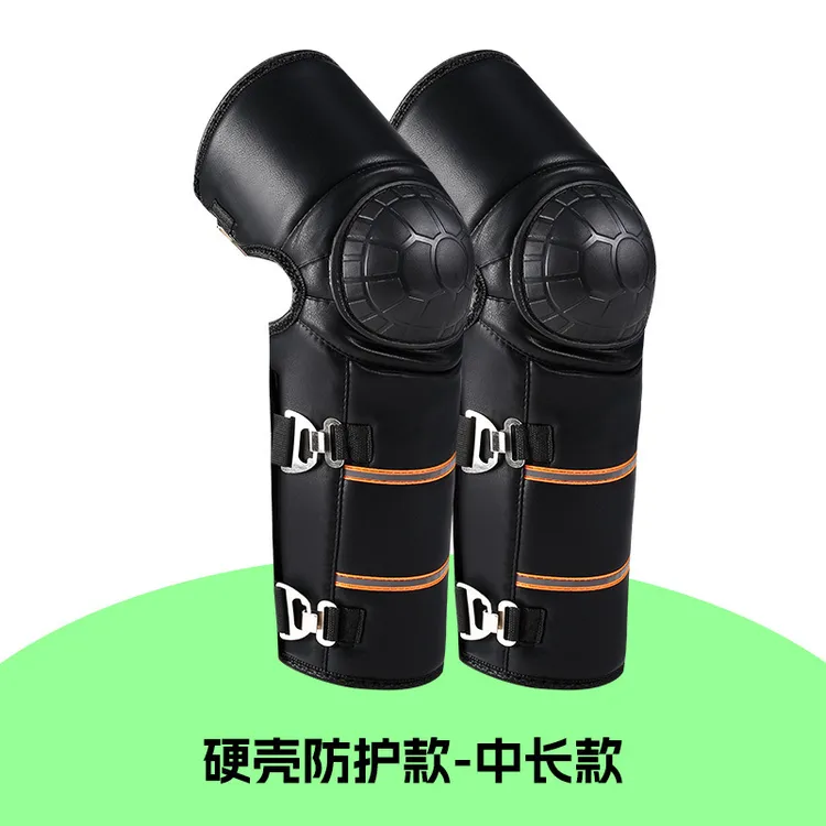 厂家批发冬季硬壳护膝摩托车电动车骑行保暖防风御寒加厚中款护膝