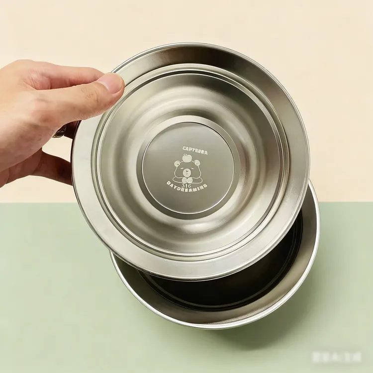 【拍一发二】15CM卡皮巴拉不锈钢儿童碗辅食碗小菜盆打蛋水果盆