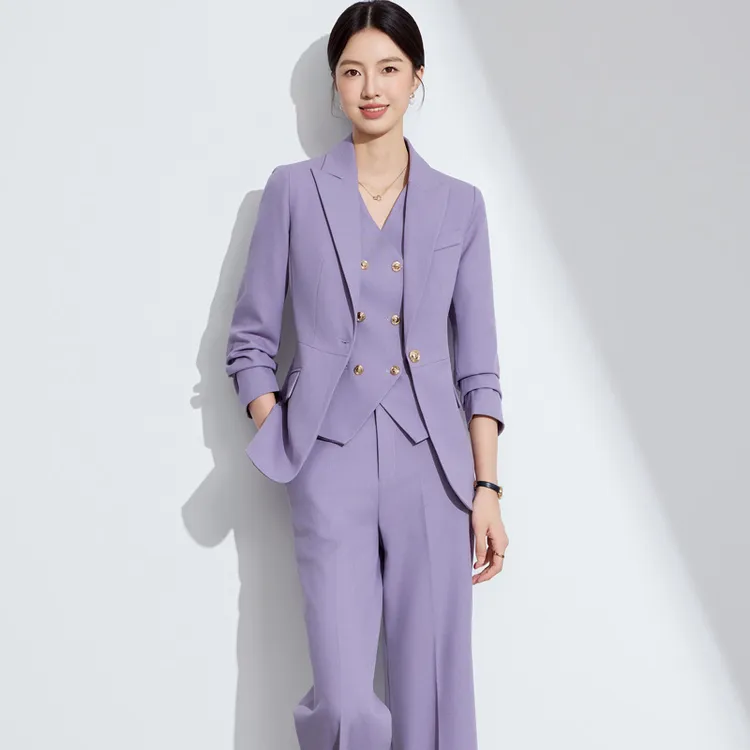 职业西装套装2025新款春秋高级感马甲套装正装西服酒店前台工装