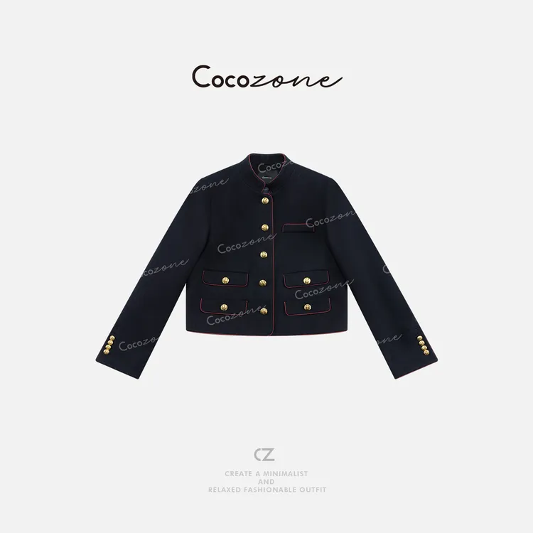 COCO ZONE 刘一一“街头画报”新款小香风立领排扣外套ACD1A0125