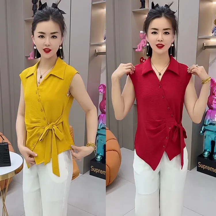 2025春季新款时尚减龄收腰显瘦系带衬衫女气质休闲洋气百搭上衣潮