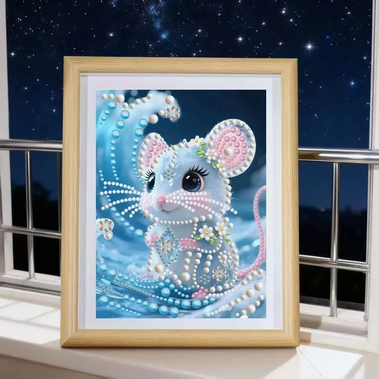 新款12生肖珍珠钻石画儿童手工diy制作客厅摆台装饰珍珠贴画带框