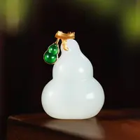 清葫/18K金白玉福禄吊坠