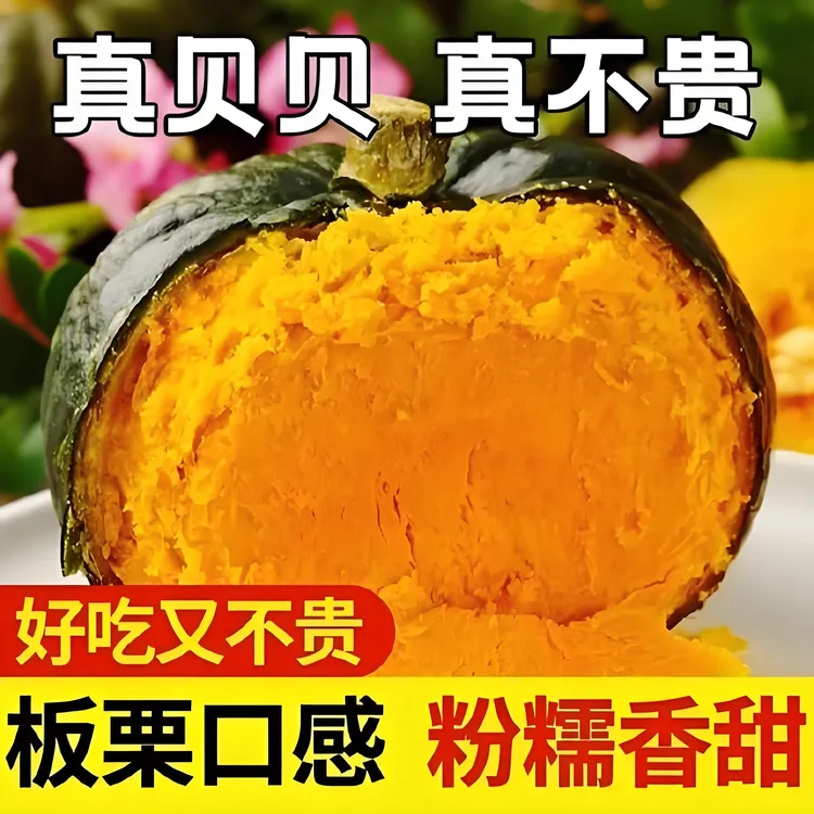 【包粉包面】沙地贝贝南瓜新鲜采摘彩箱4.5-5斤大果不粉包赔