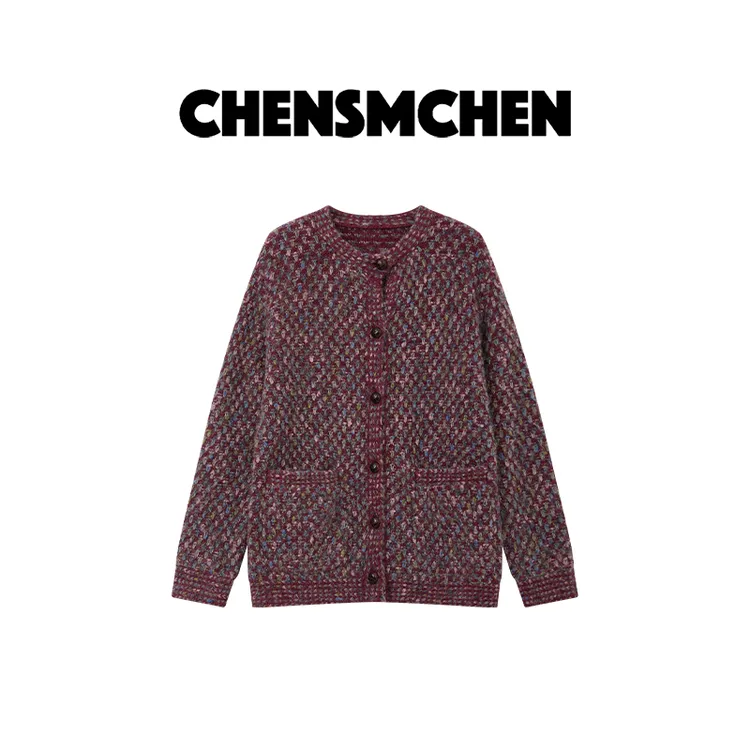 CHENSMCHEN【莫奈花园】康宝莱时尚花纱针织衫女宽松开衫CSM11681QQ