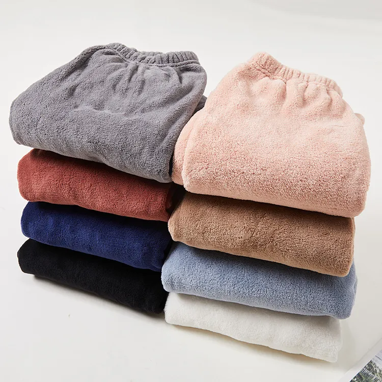 秋冬时尚新款仙女舒适外穿珊瑚绒加厚宽松居家休闲女士保暖睡裤