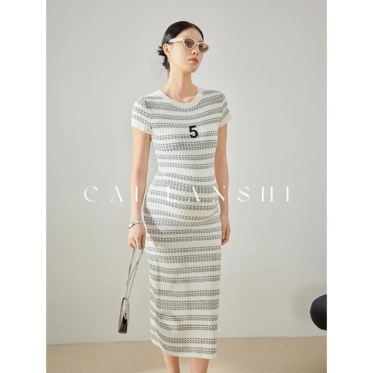 彩蓝诗孕妇装夏季连衣裙时尚洋气t恤条纹裙显瘦高级感长裙50301