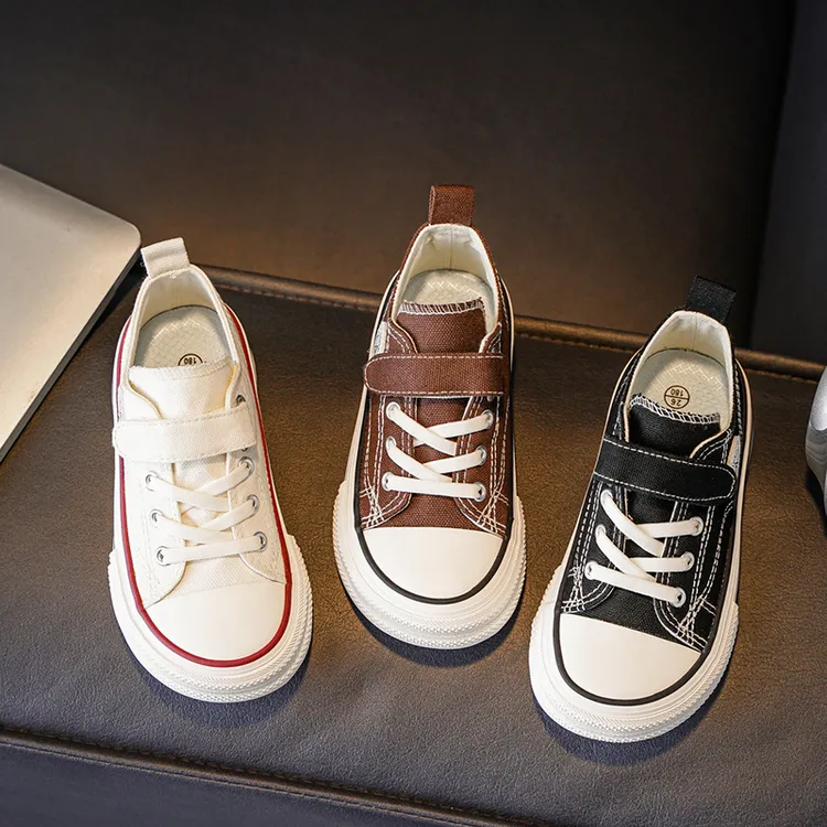 儿童百搭帆布鞋2025春季新款女童时尚板鞋男童休闲运动鞋子-S1390