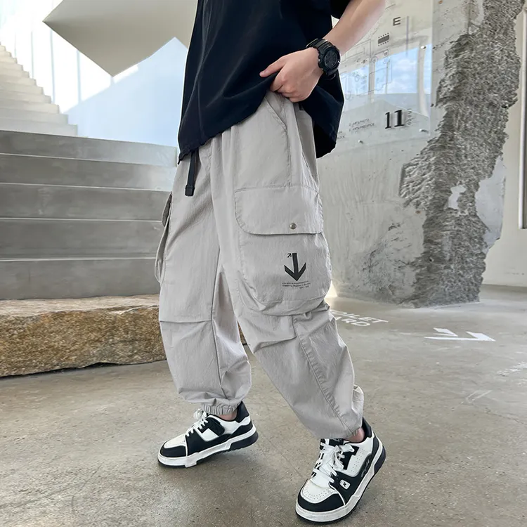 男童防蚊裤夏季薄款2025新款中大童冰丝男孩夏装儿童宽松工装裤子