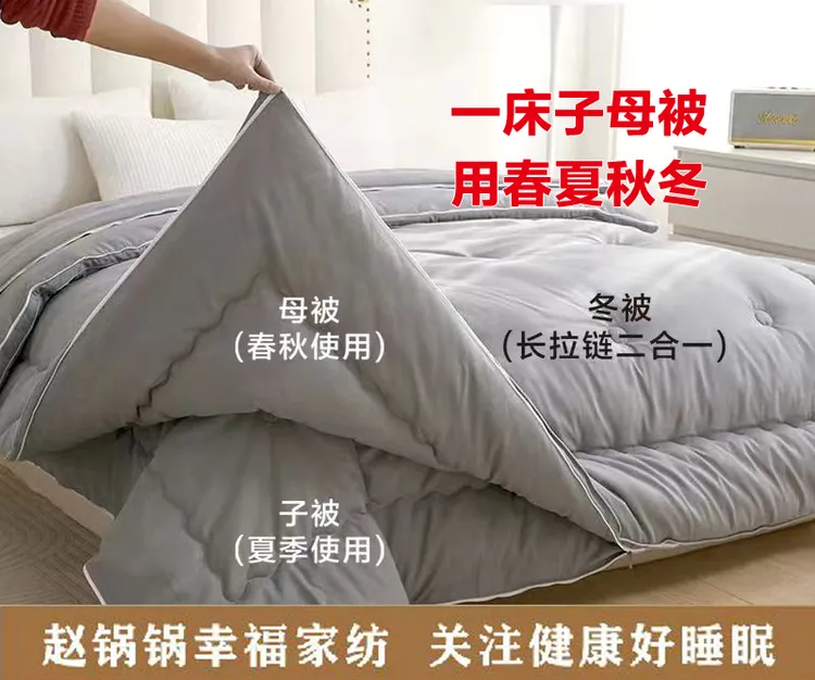 2025年四季通用秋冬新款长拉链子母被二合一家用加厚被子春秋被