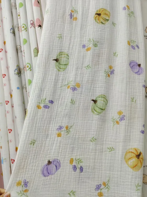 精梳全棉双层纱布宽幅婴幼儿成人通用舒适面料家居服睡衣裤透气布