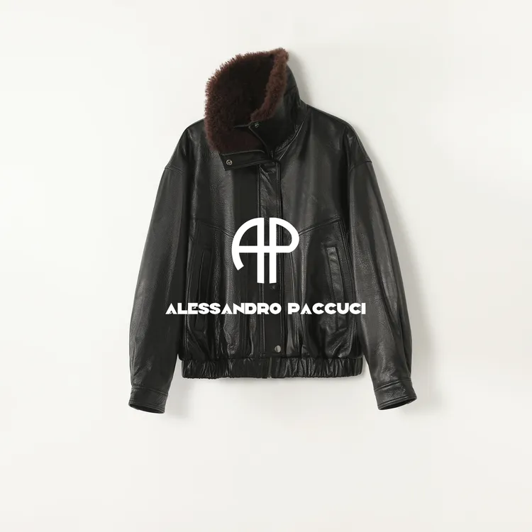 AP洛哥54089PW【黑标系列填充桑蚕丝】西班牙进口羊皮+羊毛翻领皮衣