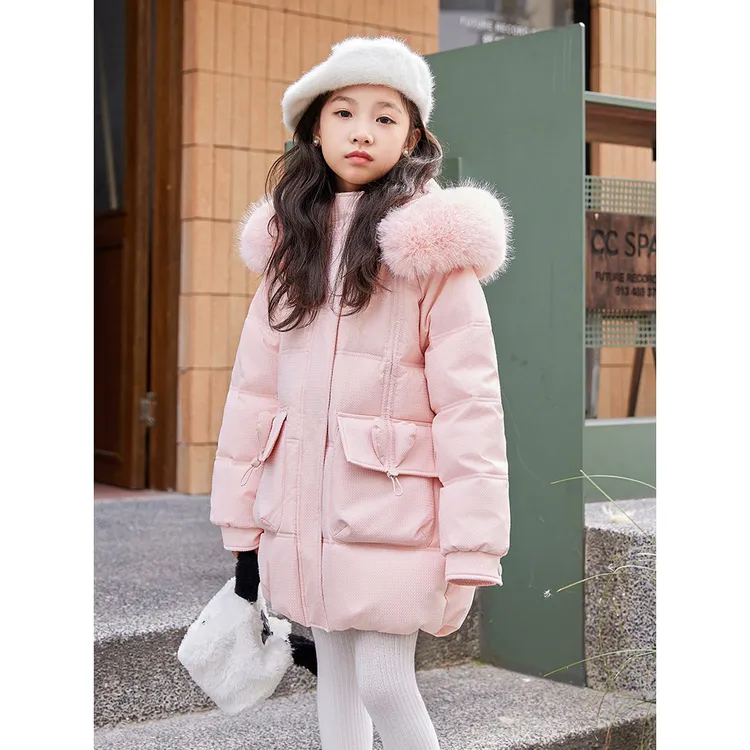 巴拉巴拉男孩女孩女童羽绒服中长款2025新款洋气女孩冬季中大童加