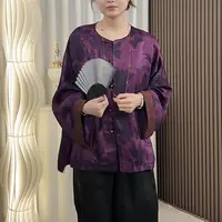 （萝蔓花）人丝香云纱！原版！新中式国风气质高定宽松秋季上衣