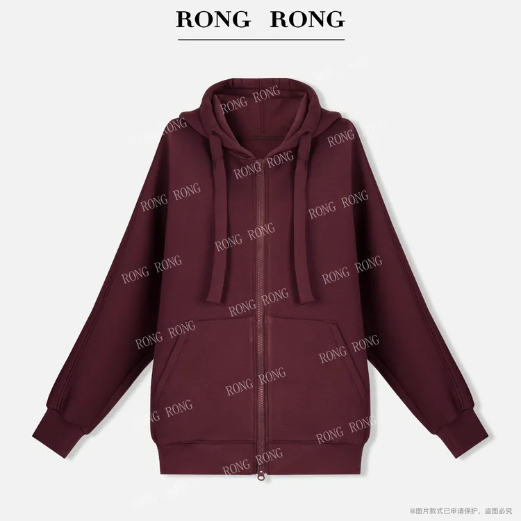 溶溶【休闲时光】RONGRONG 保暖舒适连帽双开拉链开衫卫衣 YMC1779W