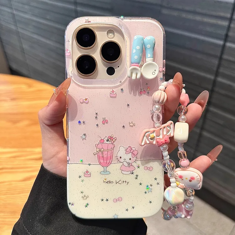 闪粉可爱星星kitty猫少女款适用苹果16promax手机壳新款iphone15