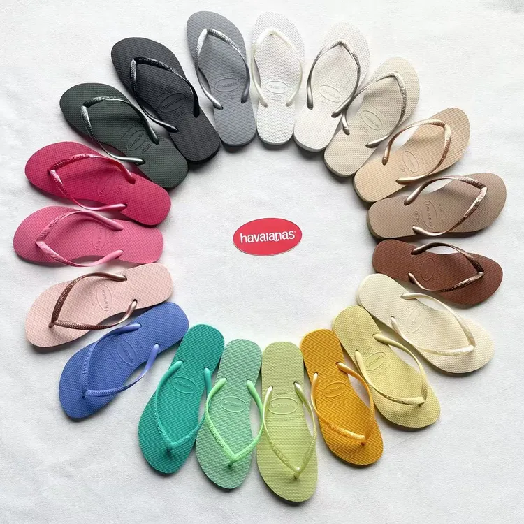 havaianas人字拖时尚纯色网红slim细带女士显瘦百搭沙滩度假夏季